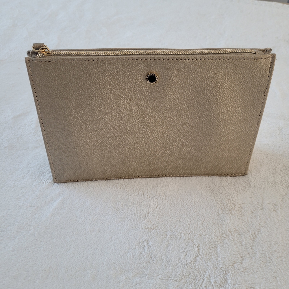 Bvlgari Cosmetic Bag Clutch Champagne Gold Beauty Case